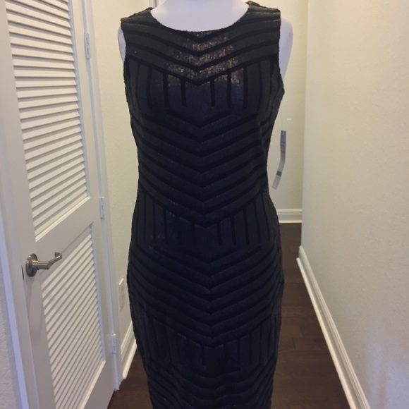 ⚡️NWT-Olivia Matthews- Sz-8-Blk Sequin Dress⚡️ - Picture 3 of 8